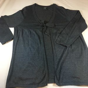 Tie front grey sweater